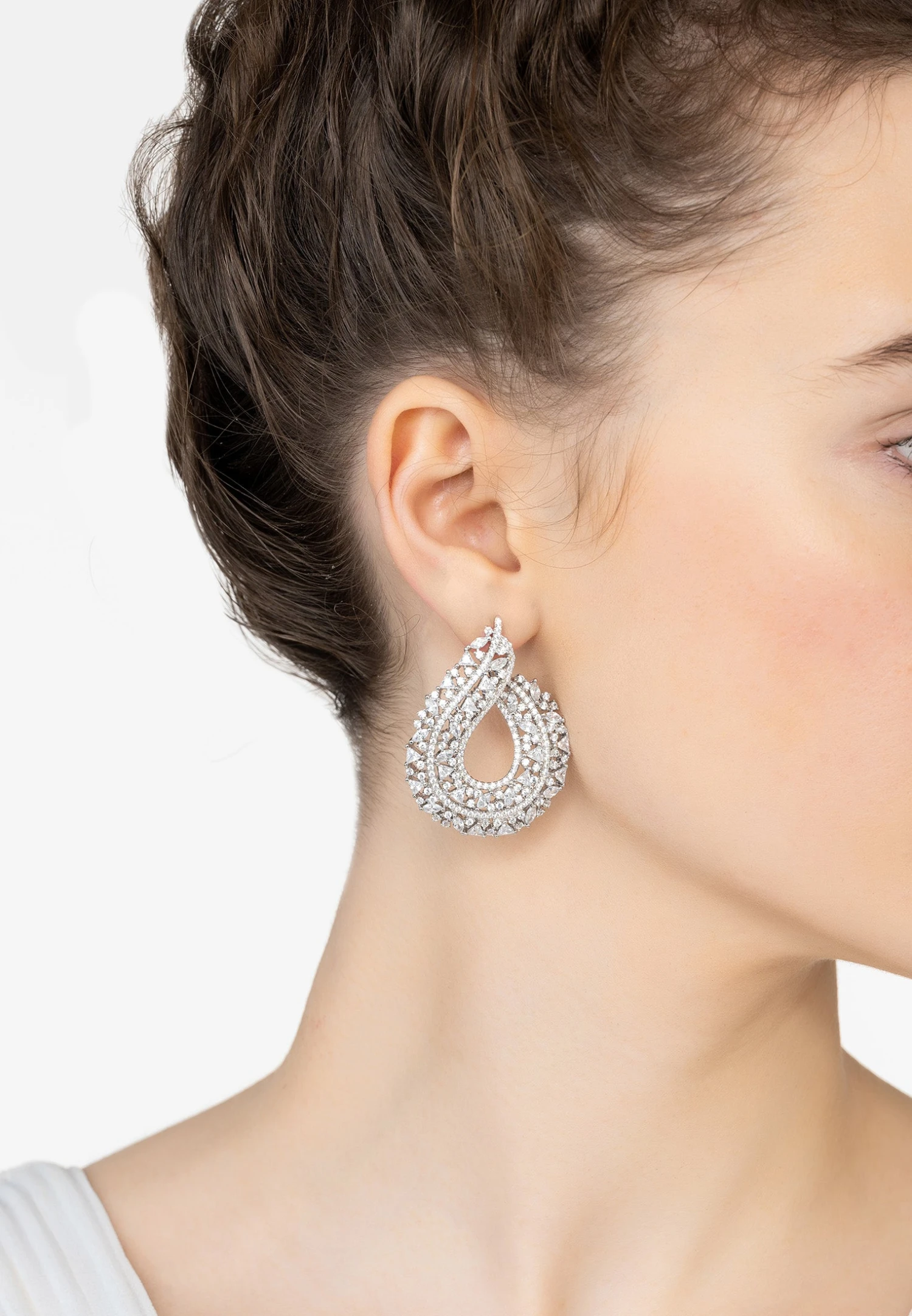 Latelita Adalinda Sweeping Hoop Earrings Silver 2 Latelita Adalinda Sweeping Hoop Earrings Silver - Image 2