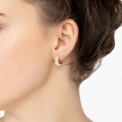 Latelita Pearly Queen Hoop Earrings Gold -Ornavique Sales 0094