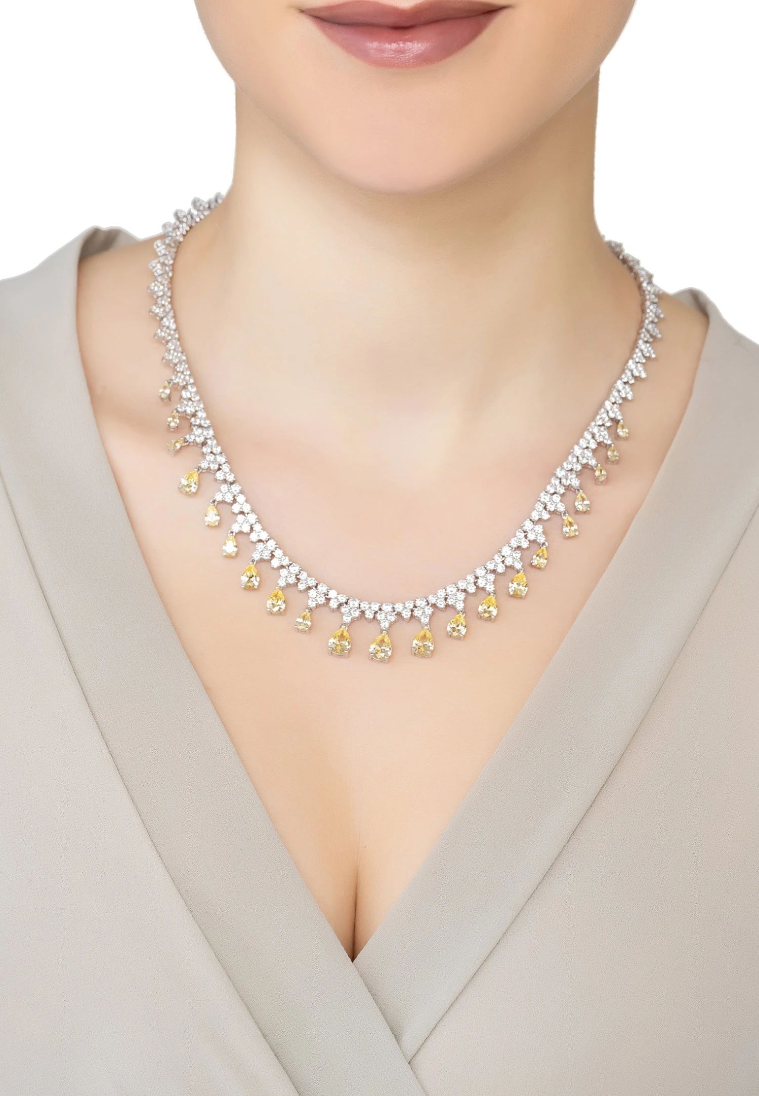 Latelita Monroe Gemstone Statement Necklace Lemon Topaz Silver 2 Latelita Monroe Gemstone Statement Necklace Lemon Topaz Silver - Image 2