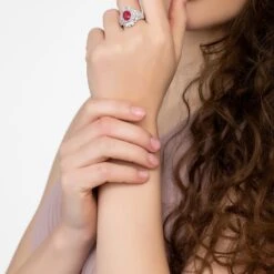 Latelita Arabesque Splendor Cocktail Ring Pink Tourmaline Silver -Ornavique Sales 0178