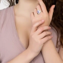 Latelita Arabesque Splendor Cocktail Ring Lilac Amethyst Silver -Ornavique Sales 0183