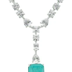 Latelita Penelope Paraiba Tourmaline Statement Necklace Silver
