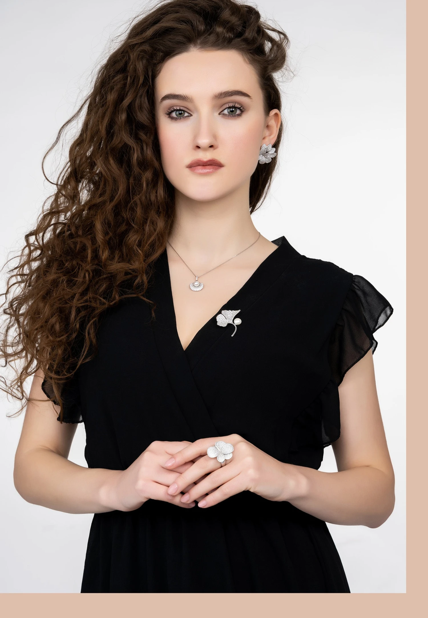 Latelita Petal Cascading Cocktail Ring Silver 3 Latelita Petal Cascading Cocktail Ring Silver - Image 3