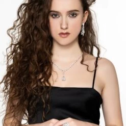 Latelita Angelina Moissanite Statement Necklace Silver -Ornavique Sales A011 649d801a 87fc 411a a80d c2c254c54869