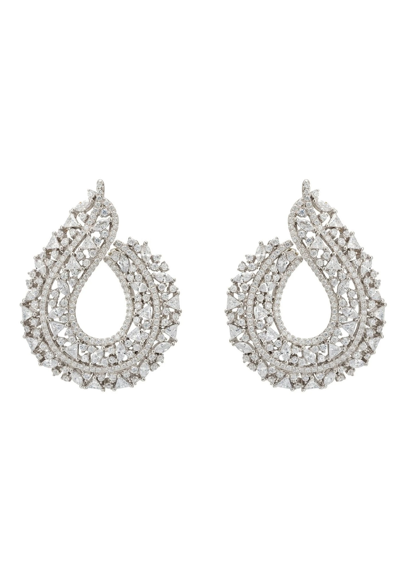 Latelita Adalinda Sweeping Hoop Earrings Silver 1 Latelita Adalinda Sweeping Hoop Earrings Silver