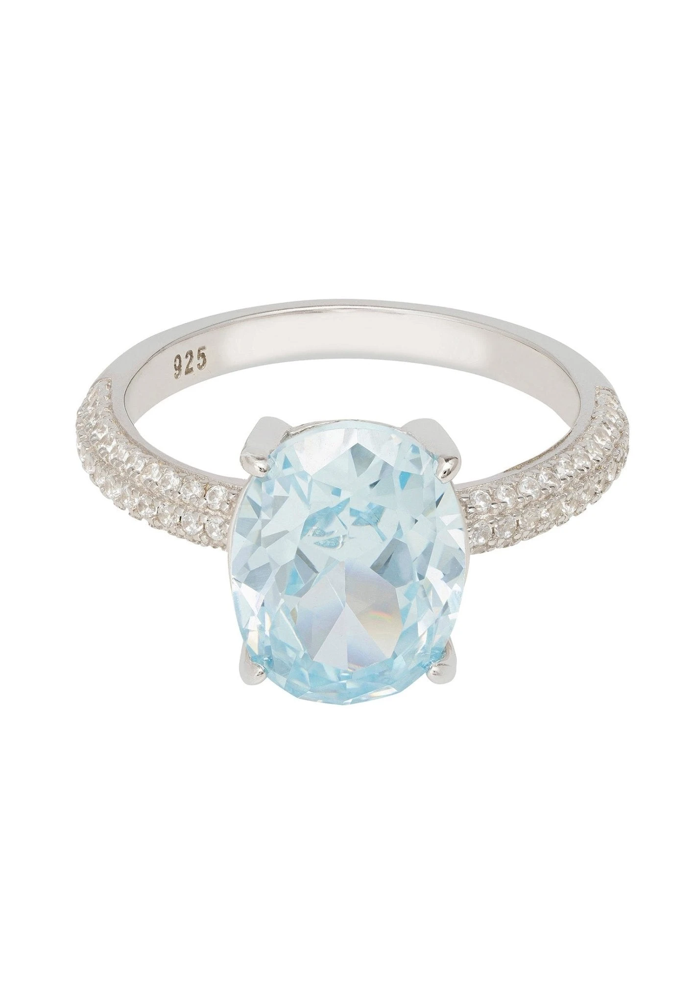 Latelita Alexandra Oval Cocktail Ring Blue Topaz Silver 4 Latelita Alexandra Oval Cocktail Ring Blue Topaz Silver - Image 4
