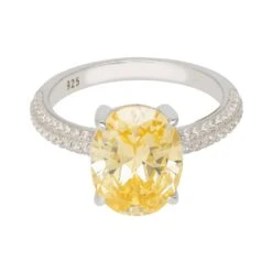 Latelita Alexandra Oval Cocktail Ring Lemon Topaz Silver -Ornavique Sales alexandra oval cocktail ring lemon topaz silver 171739