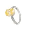 Latelita Alexandra Oval Cocktail Ring Lemon Topaz Silver