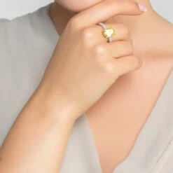 Latelita Alexandra Oval Cocktail Ring Lemon Topaz Silver -Ornavique Sales alexandra oval cocktail ring lemon topaz silver 930062