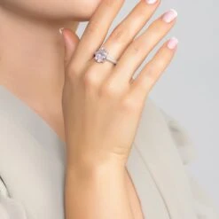 Latelita Alexandra Oval Cocktail Ring Morganite Silver -Ornavique Sales alexandra oval cocktail ring morganite silver 852687