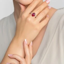 Latelita Alexandra Oval Cocktail Ring Ruby Silver -Ornavique Sales alexandra oval cocktail ring ruby silver 333319
