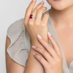 Latelita Alexandra Oval Cocktail Ring Ruby Silver -Ornavique Sales alexandra oval cocktail ring ruby silver 450784