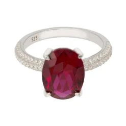 Latelita Alexandra Oval Cocktail Ring Ruby Silver -Ornavique Sales alexandra oval cocktail ring ruby silver 736930