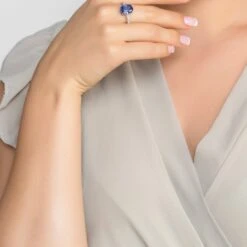 Latelita Alexandra Oval Cocktail Ring Tanzanite Silver -Ornavique Sales alexandra oval cocktail ring tanzanite silver 473927