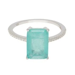 Latelita Alexandra Rectangle Cocktail Ring Paraiba Tourmaline Silver -Ornavique Sales alexandra rectangle cocktail ring paraiba tourmaline silver 293290