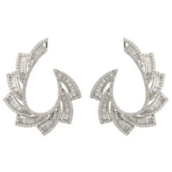 Latelita Amara Sweeping Hoop Earrings Silver