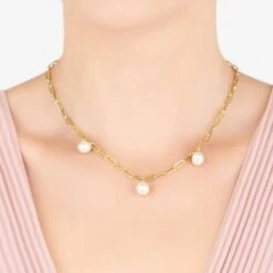 Latelita Amelia Three Pearl Necklace Rosegold -Ornavique Sales amelia three pearl necklace rosegold 534813