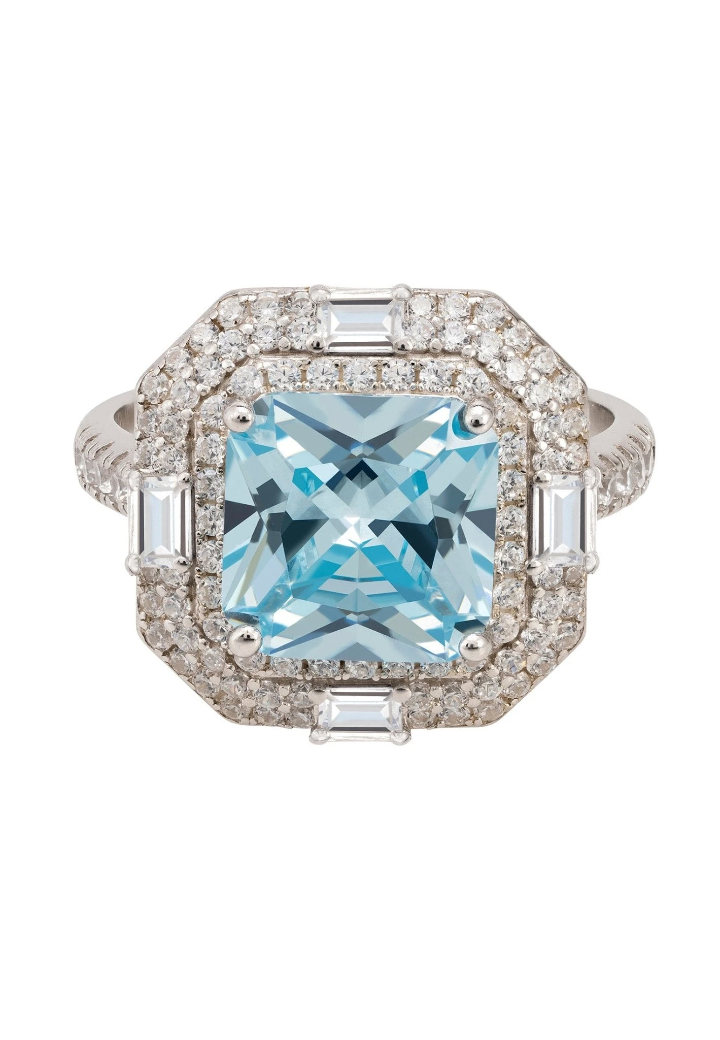 Latelita Anastasia Gemstone Cocktail Ring Silver Blue Topaz 3 Latelita Anastasia Gemstone Cocktail Ring Silver Blue Topaz - Image 3