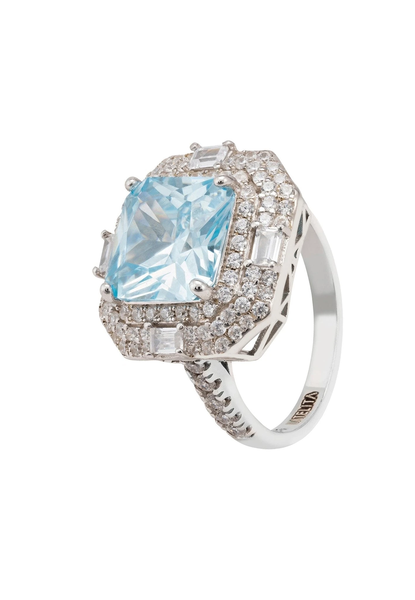 Latelita Anastasia Gemstone Cocktail Ring Silver Blue Topaz 1 Latelita Anastasia Gemstone Cocktail Ring Silver Blue Topaz