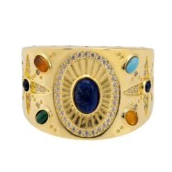 Latelita Anubis Gemstone Cocktail Ring Gold -Ornavique Sales anubis gemstone cocktail ring gold 861589