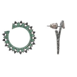 Latelita Apollo Hoops Emerald Green And Black Silver Oxidised -Ornavique Sales apollo hoops emerald green and black silver oxidised 799041