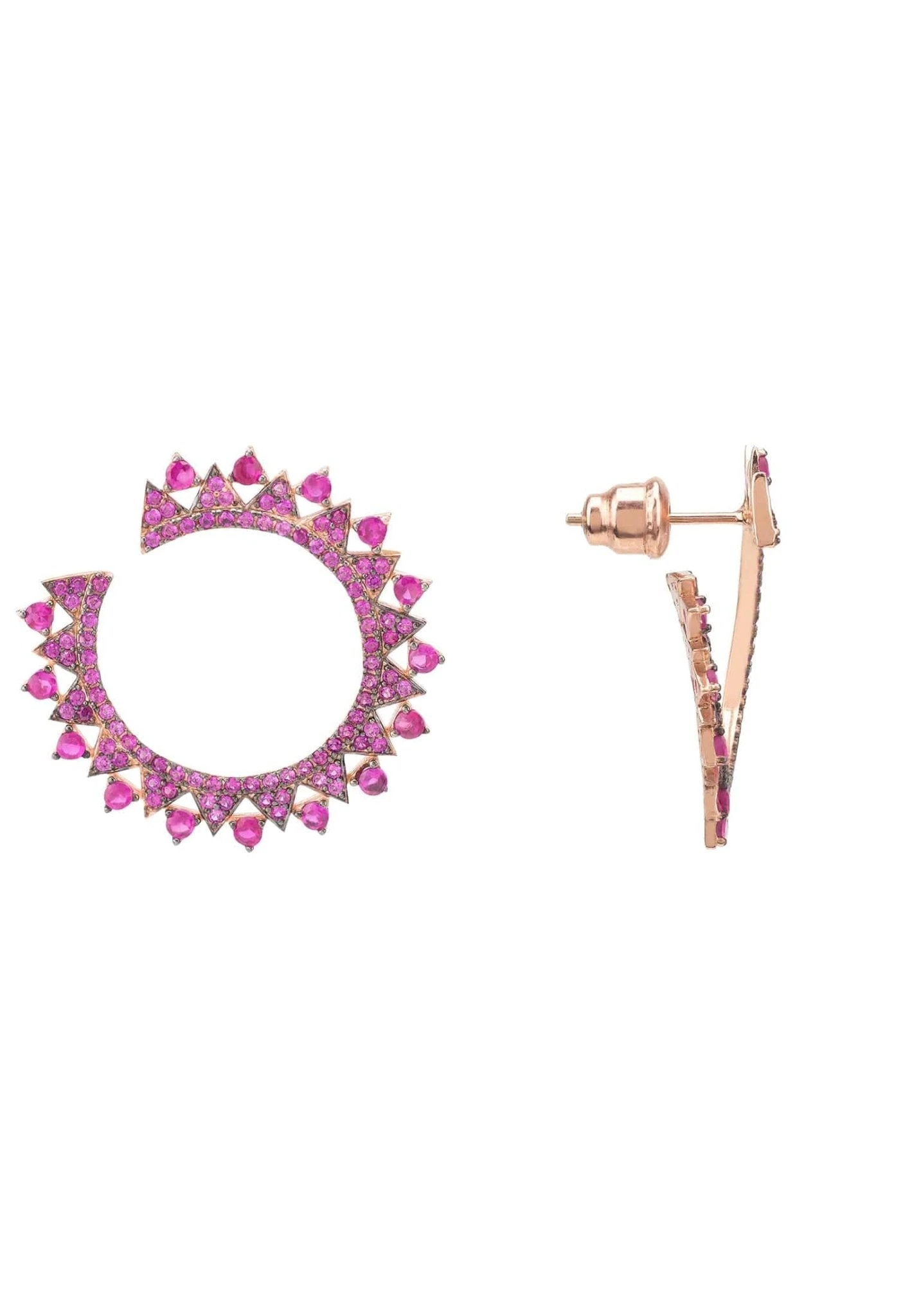 Latelita Apollo Hoops Ruby Pink Rosegold 3 Latelita Apollo Hoops Ruby Pink Rosegold - Image 3