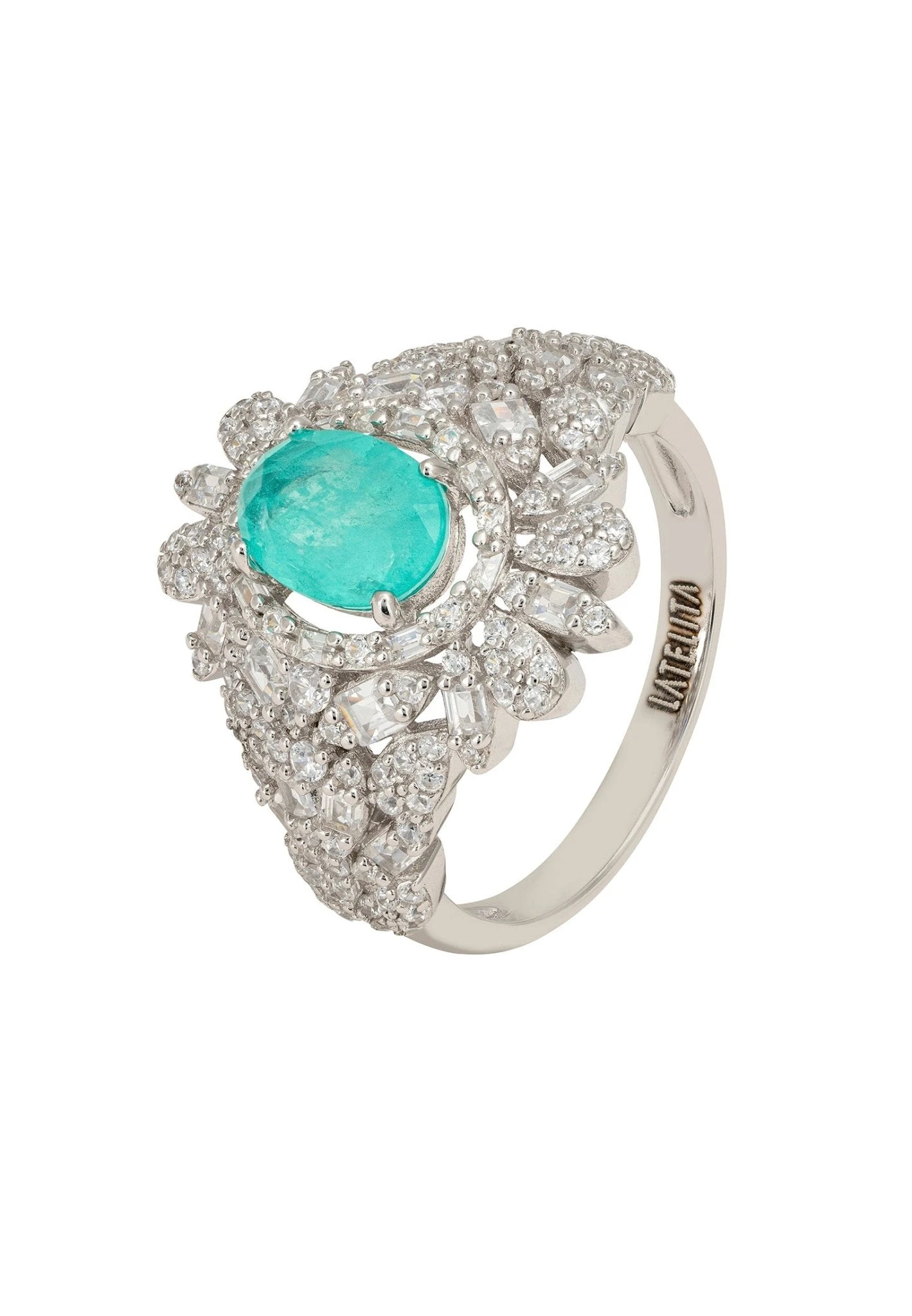 Latelita Arabesque Splendor Cocktail Ring Paraiba Tourmaline Silver 1 Latelita Arabesque Splendor Cocktail Ring Paraiba Tourmaline Silver