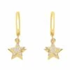 Latelita Astro Double Star Huggie Hoop Earring Gold