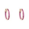 Latelita Baguette Hoop Earrings Medium Rosegold Ruby Pink