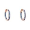 Latelita Baguette Hoop Earrings Medium Rosegold Sapphire Blue