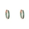 Latelita Baguette Hoop Earrings Small Rosegold Emerald Green