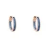 Latelita Baguette Hoop Earrings Small Rosegold Sapphire Blue