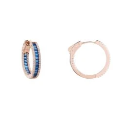Latelita Baguette Hoop Earrings Small Rosegold Sapphire Blue 6 Latelita Baguette Hoop Earrings Small Rosegold Sapphire Blue -Ornavique Sales baguette hoop earrings small rosegold sapphire blue 958842