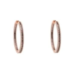 Latelita Baguette Large Hoop Large Earrings Rosegold Champagne