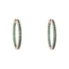 Latelita Baguette Large Hoop Large Earrings Rosegold Emerald Green