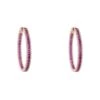 Latelita Baguette Large Hoop Large Earrings Rosegold Ruby Pink
