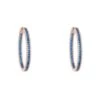 Latelita Baguette Large Hoop Large Earrings Rosegold Sapphire Blue