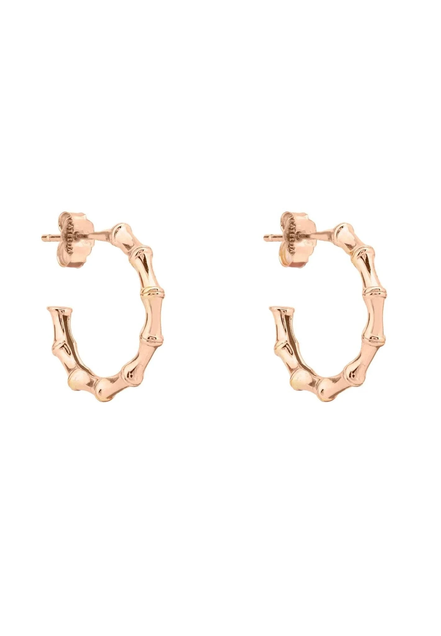 Latelita Bamboo Hoop Earrings Rosegold