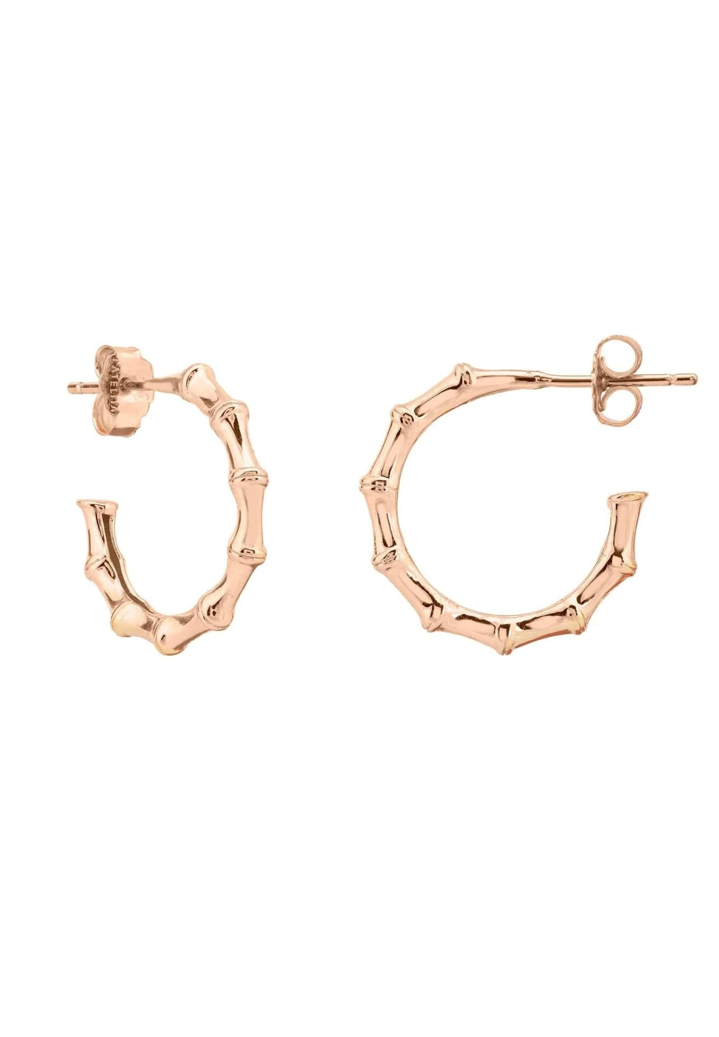 Latelita Bamboo Hoop Earrings Rosegold 3 Latelita Bamboo Hoop Earrings Rosegold - Image 3