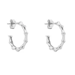 Latelita Bamboo Hoop Earrings Silver