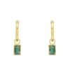 Latelita Bamboo Hoop With Emerald Earrings Gold