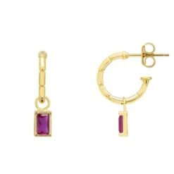 Latelita Bamboo Hoop With Ruby Earrings Gold 6 Latelita Bamboo Hoop With Ruby Earrings Gold -Ornavique Sales bamboo hoop with ruby earrings gold 332955