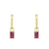 Latelita Bamboo Hoop With Ruby Earrings Gold