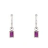 Latelita Bamboo Hoop With Ruby Earrings Silver