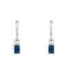 Latelita Bamboo Hoop With Sapphire Earrings Silver
