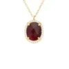 Latelita Beatrice Oval Gemstone Pendant Necklace Gold Garnet