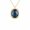 Latelita Beatrice Oval Gemstone Pendant Necklace Gold Sapphire Hydro