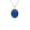 Latelita Beatrice Oval Gemstone Pendant Necklace Silver Sapphire Hydro