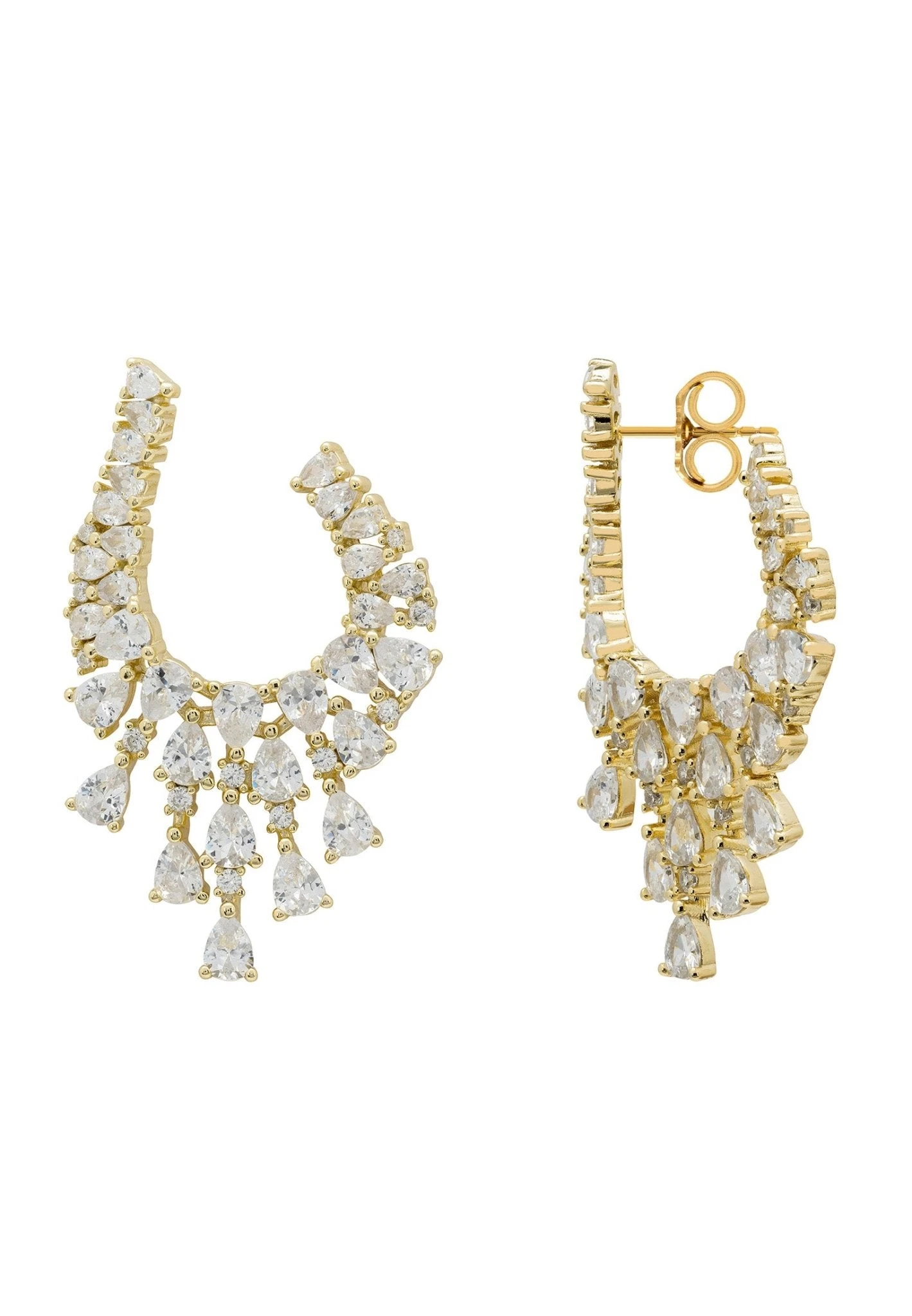 Latelita Blazing Flames Hoop Earrings Gold 3 Latelita Blazing Flames Hoop Earrings Gold - Image 3