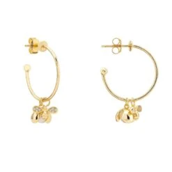 Latelita Busy Bee & Pearl Hoop Earrings Gold 6 Latelita Busy Bee & Pearl Hoop Earrings Gold -Ornavique Sales busy bee pearl hoop earrings gold 919108
